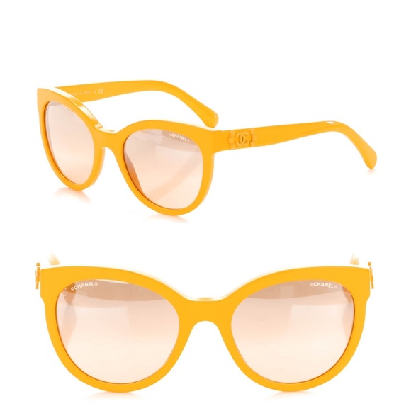 CHANEL 5315 Cateye Pantos Yellow Sunglasses - Picture 2 of 2